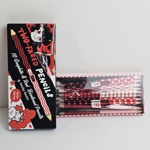 Two-Faced Pencils 10 Graphite & Red Bicolored Pencils Tuesday Bassen NIB Read*